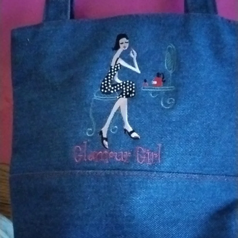 The Girls Blue Denim Tote and Pouch Set